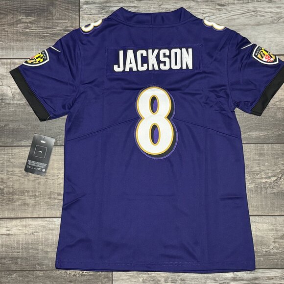 Baltimore Ravens Lamar Jackson #8 Purple Jersey All Stitched Sizes Youth M-XL - Picture 2 of 7